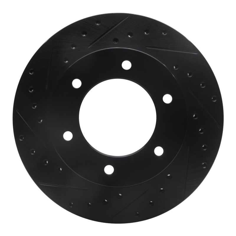 R1 01-04 Honda Passport Front Left Drilled & Slotted Black Brake Rotor