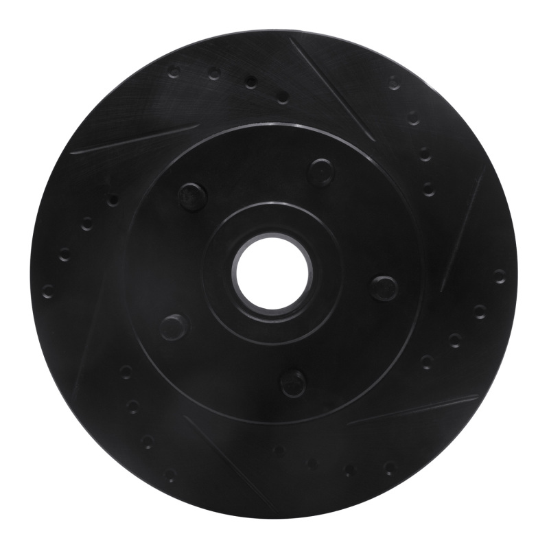 R1 73-89 Chrysler CORDOBA Front Right Drilled & Slotted Black Brake Rotor