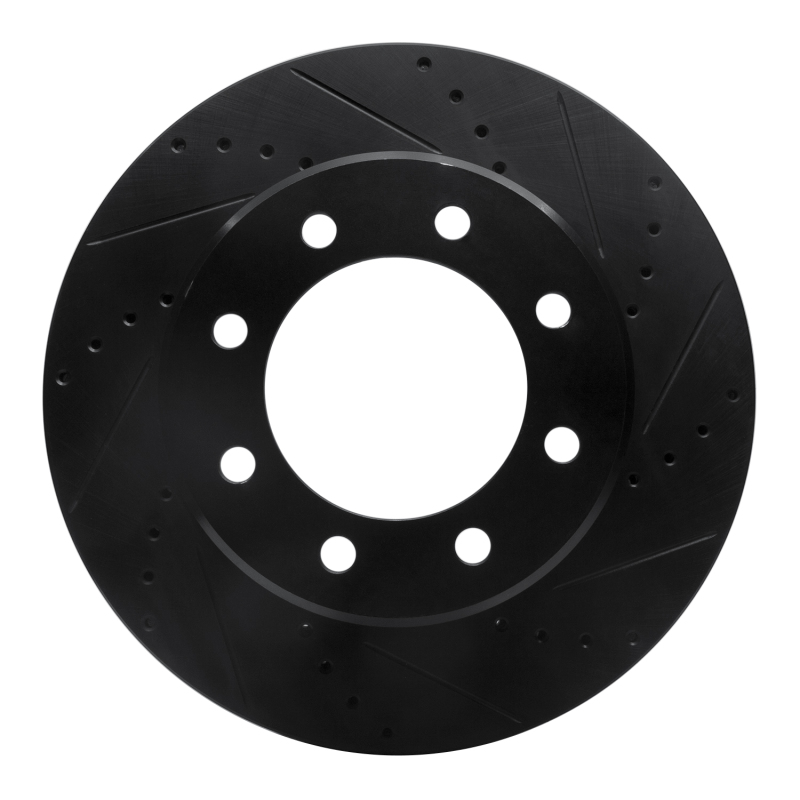 R1 09-25 Dodge Ram 2500 Front Right Drilled & Slotted Black Brake Rotor