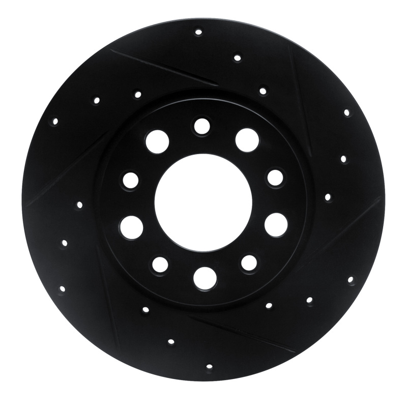 R1 15-25 Alfa Romeo Tonale Rear Right Drilled & Slotted Black Brake Rotor