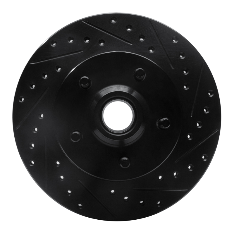 R1 86-92 Jeep Cherokee Front Right Drilled & Slotted Black Brake Rotor