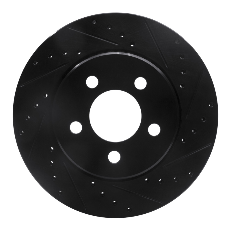 R1 07-12 Dodge Nitro Front Right Drilled & Slotted Black Brake Rotor
