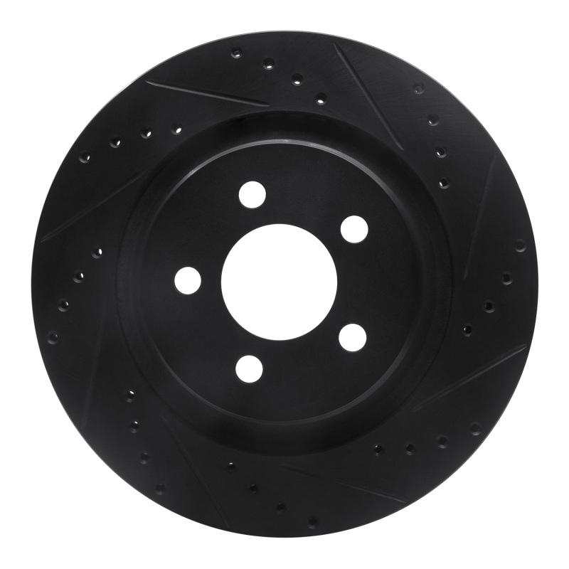 R1 11-12 Jeep Liberty Front Right Drilled & Slotted Black Brake Rotor
