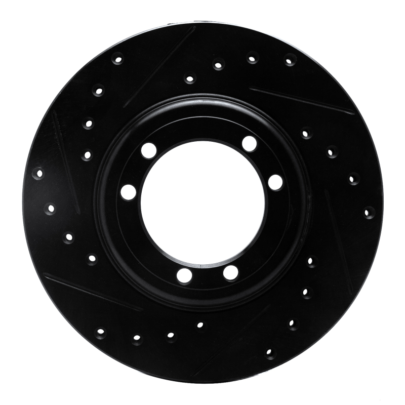 R1 92-04 Hummer H1 Rear/Front Left Drilled & Slotted Black Brake Rotor