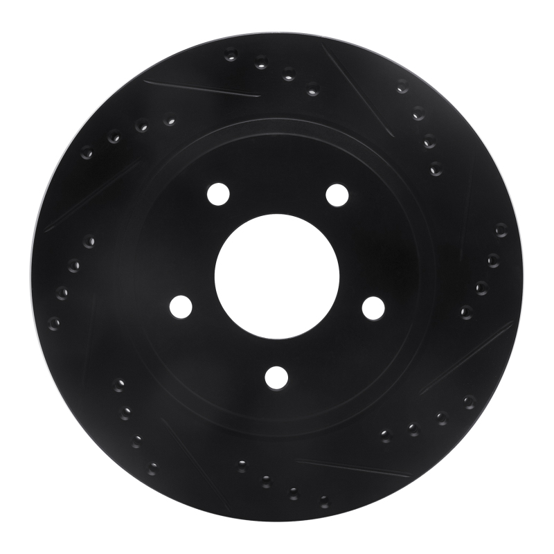 R1 94-01 Buick Regal Front Right Drilled & Slotted Black Brake Rotor