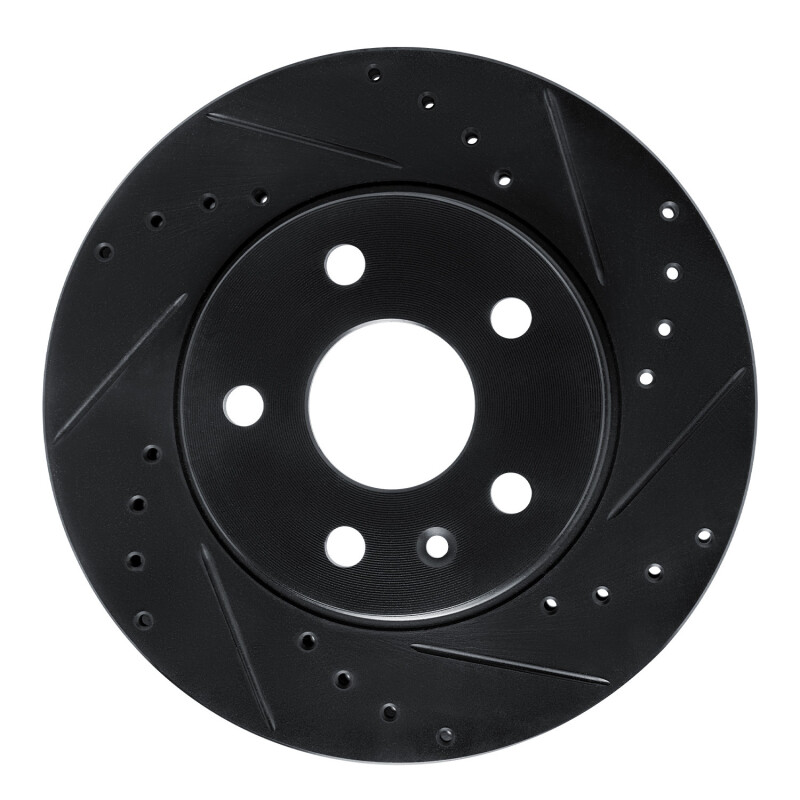 R1 11-16 Buick LaCrosse Front Right Drilled & Slotted Black Brake Rotor