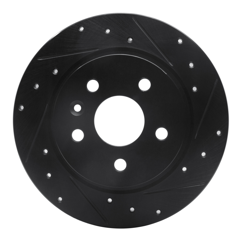R1 11-22 Buick Encore Rear Right Drilled & Slotted Black Brake Rotor