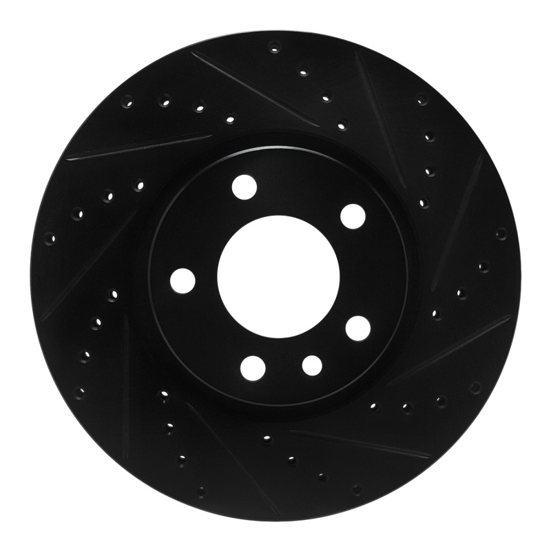 R1 97-01 Cadillac CATERA Front Right Drilled & Slotted Black Brake Rotor