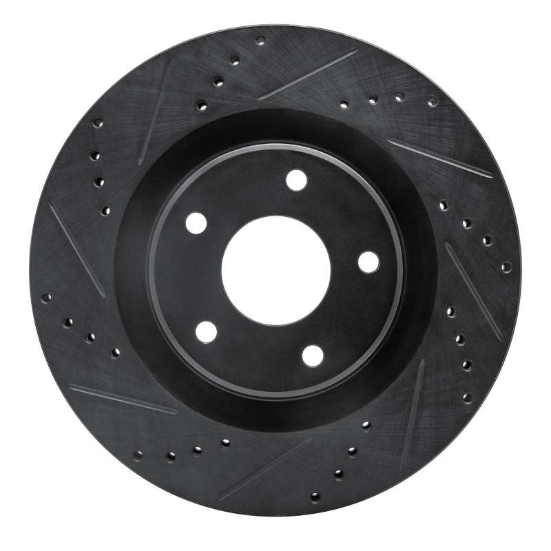 R1 05-13 Cadillac XLR Front Left Drilled & Slotted Black Brake Rotor