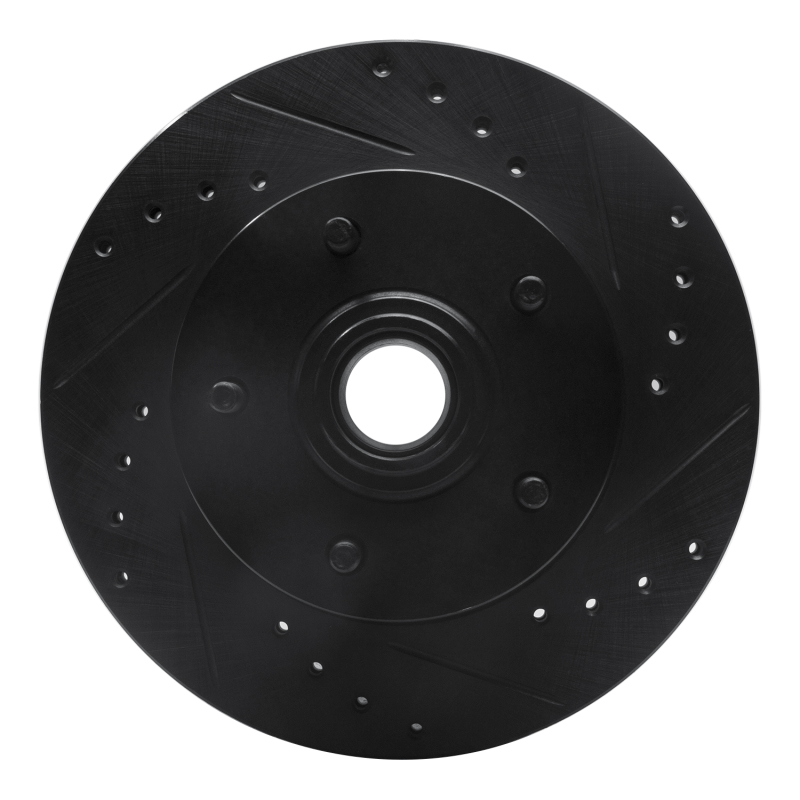 R1 67-74 Buick GS Front Right Drilled & Slotted Black Brake Rotor