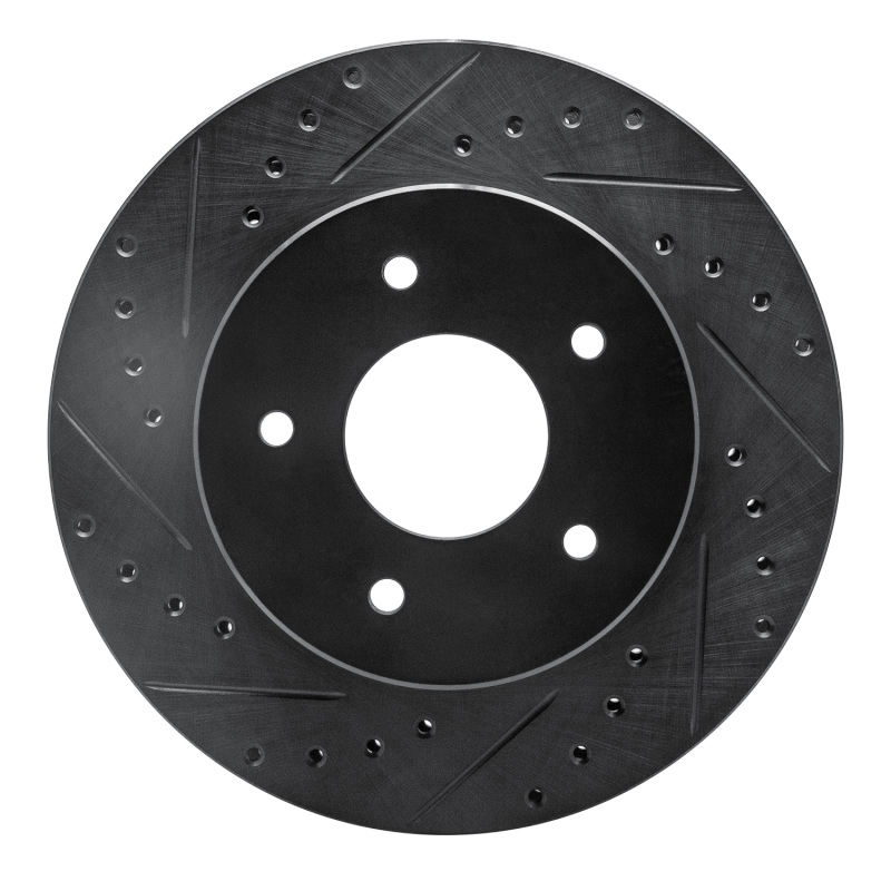 R1 63-82 Chevrolet Corvette Front Left Drilled & Slotted Black Brake Rotor