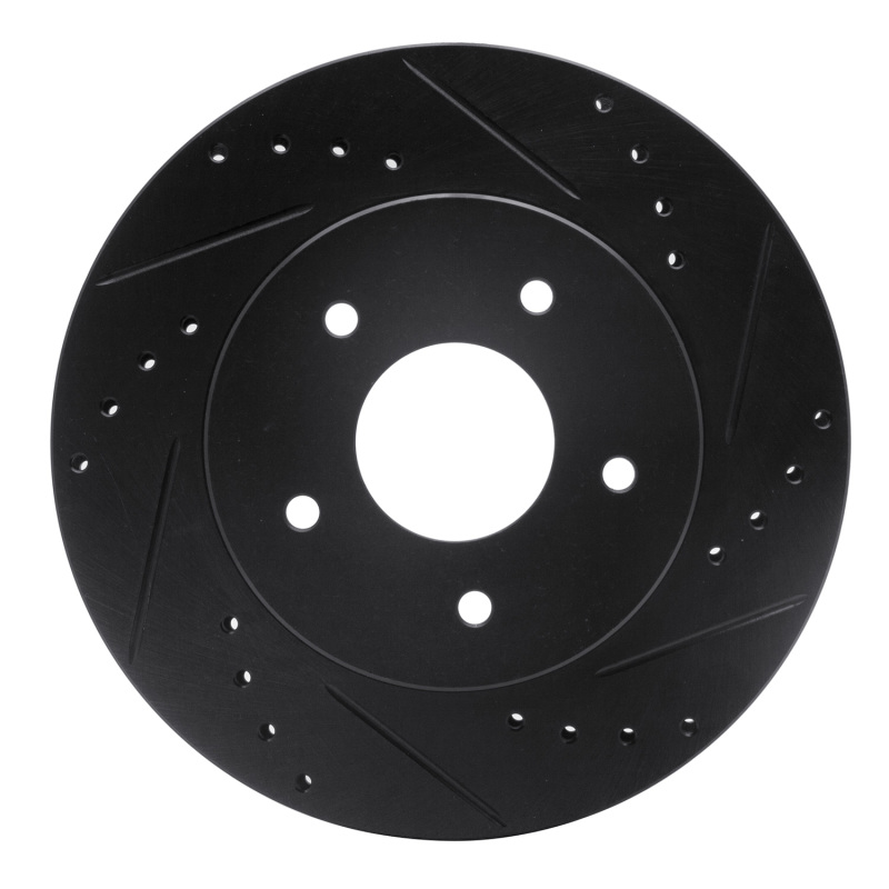 R1 63-82 Chevrolet Corvette Front Right Drilled & Slotted Black Brake Rotor