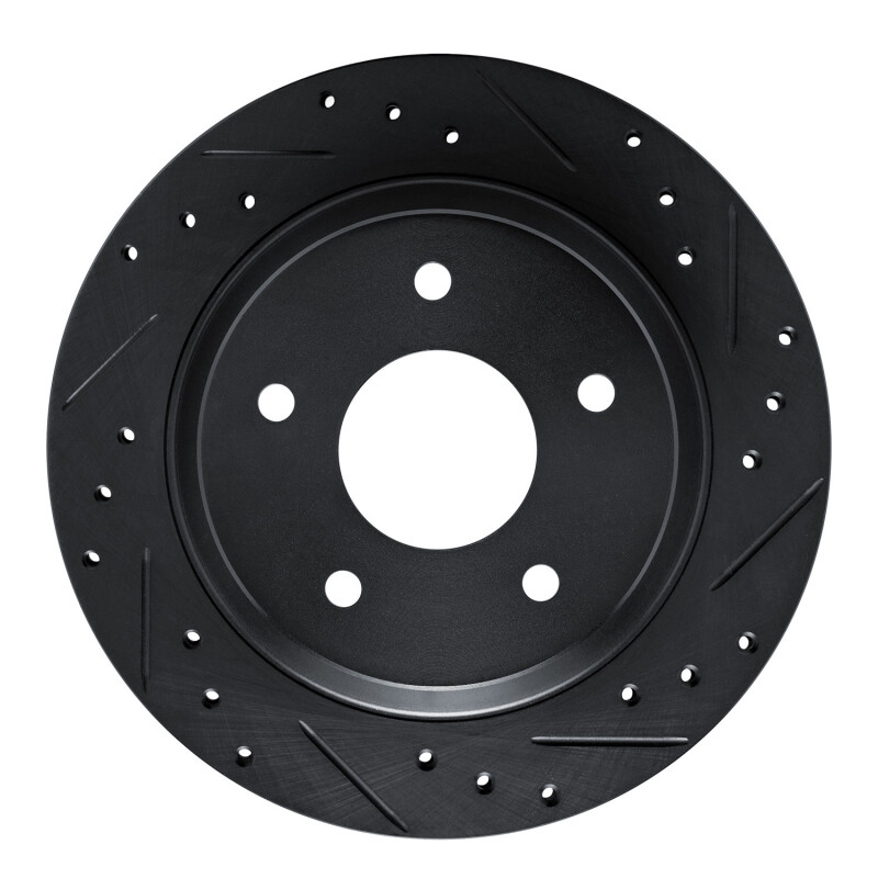 R1 84-87 Chevrolet Corvette Front Right Drilled & Slotted Black Brake Rotor