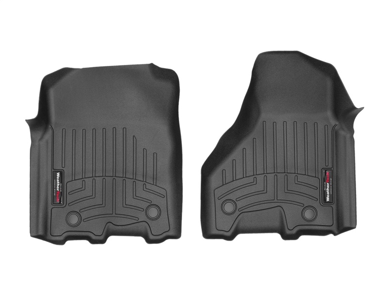 WeatherTech 2012+ Dodge Ram 2500/3500 (Vinyl Floor/Auto Trans/Crew Cab) Front FloorLiners - Black