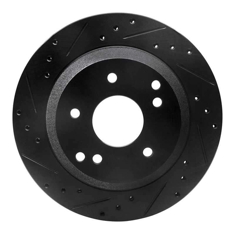 R1 88-96 Chevrolet Corvette Rear Left Drilled & Slotted Black Brake Rotor