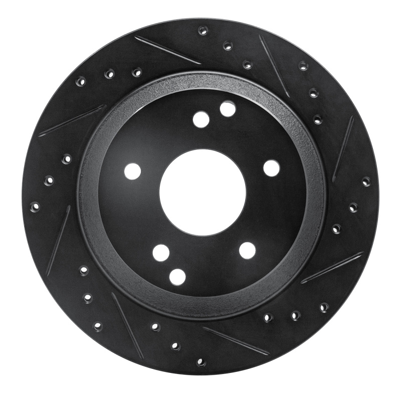 R1 88-96 Chevrolet Corvette Rear Right Drilled & Slotted Black Brake Rotor