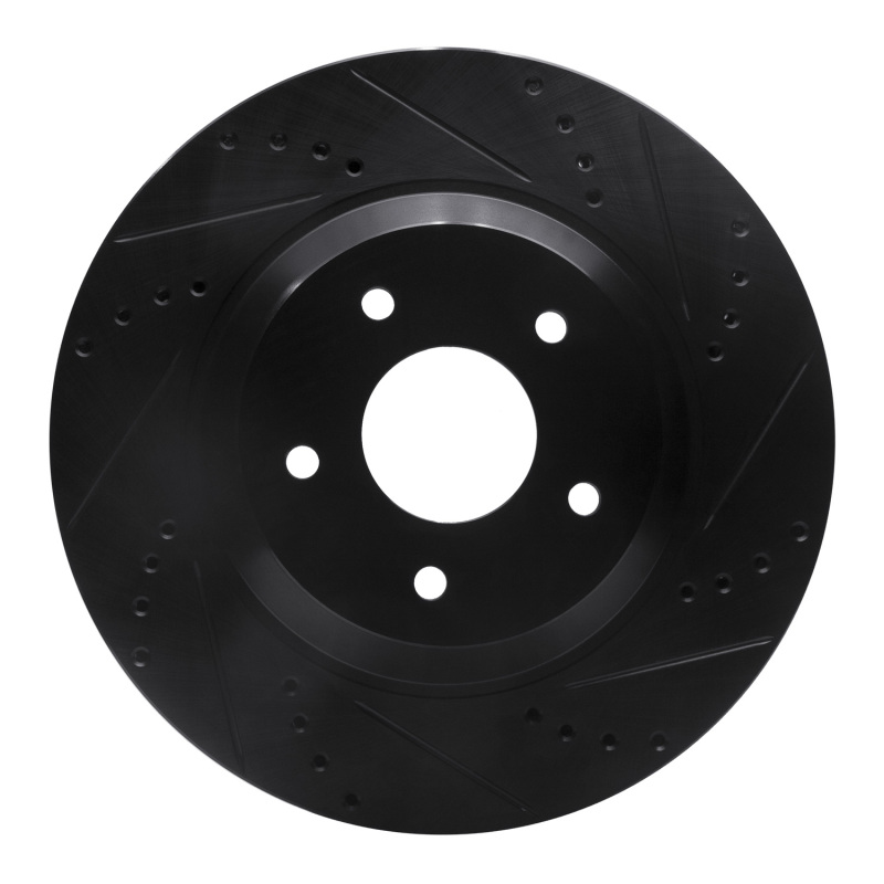 R1 88-96 Chevrolet Corvette Left Front Drilled & Slotted Black Brake Rotor