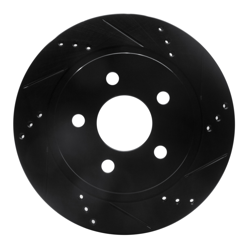 R1 93-97 Chevrolet Camaro Rear Right Drilled & Slotted Black Brake Rotor