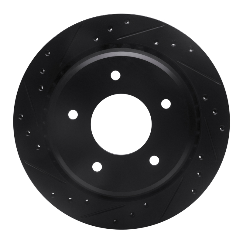 R1 94-96 Chevrolet COMMERCIAL CHASSIS Rear Left Drilled & Slotted Black Brake Rotor