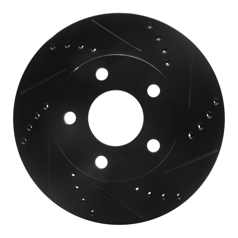 R1 97-05 Chevrolet Classic Front Right Drilled & Slotted Black Brake Rotor