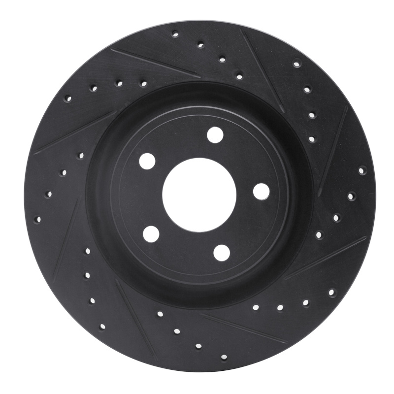 R1 07-10 Chevrolet HHR Front Right Drilled & Slotted Black Brake Rotor