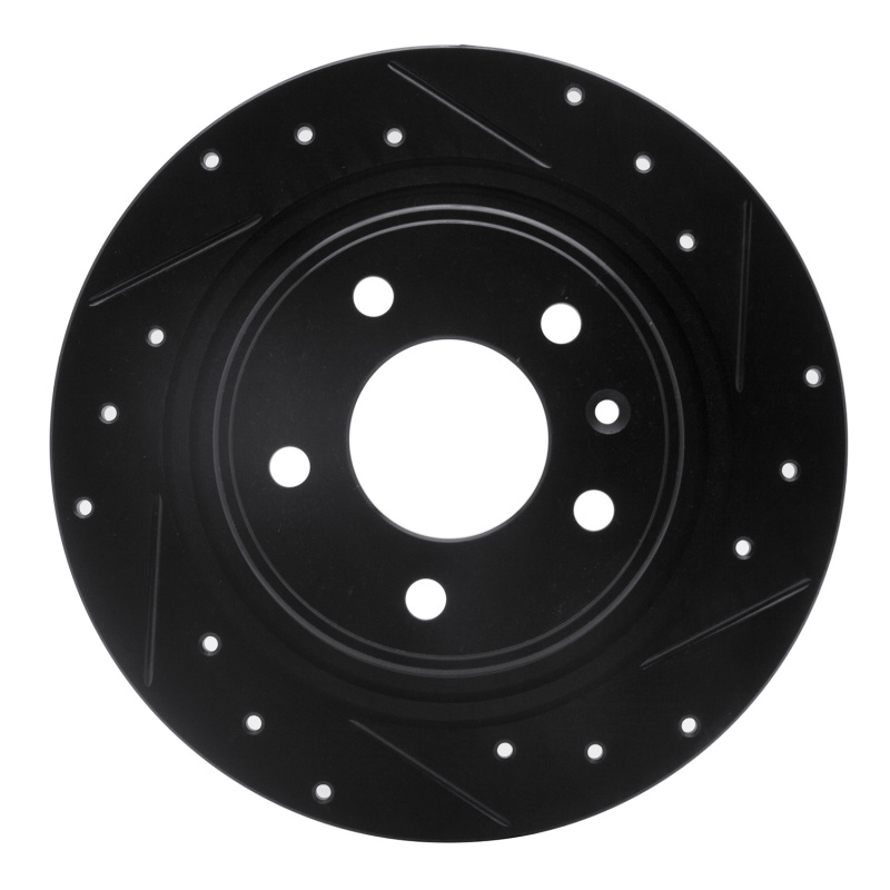 R1 11-19 Buick Verano Rear Right Drilled & Slotted Black Brake Rotor