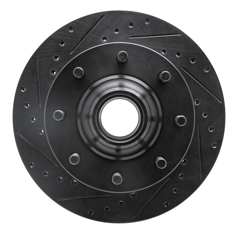 R1 71-95 Chevrolet P20 Front Left Drilled & Slotted Black Brake Rotor