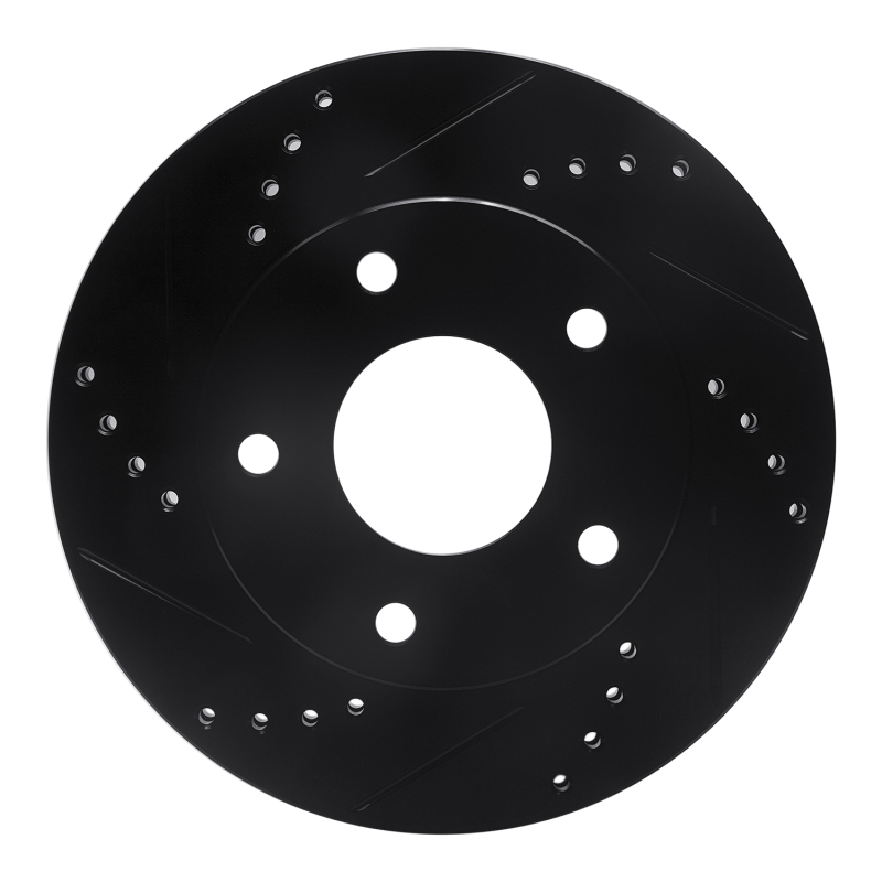 R1 79-98 Buick Riviera Front/Rear Left Drilled & Slotted Black Brake Rotor