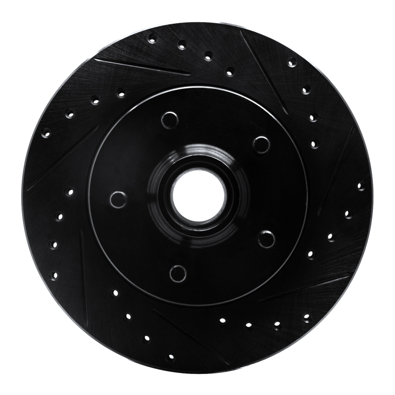 R1 88-91 Chevrolet C1500 Front Right Drilled & Slotted Black Brake Rotor