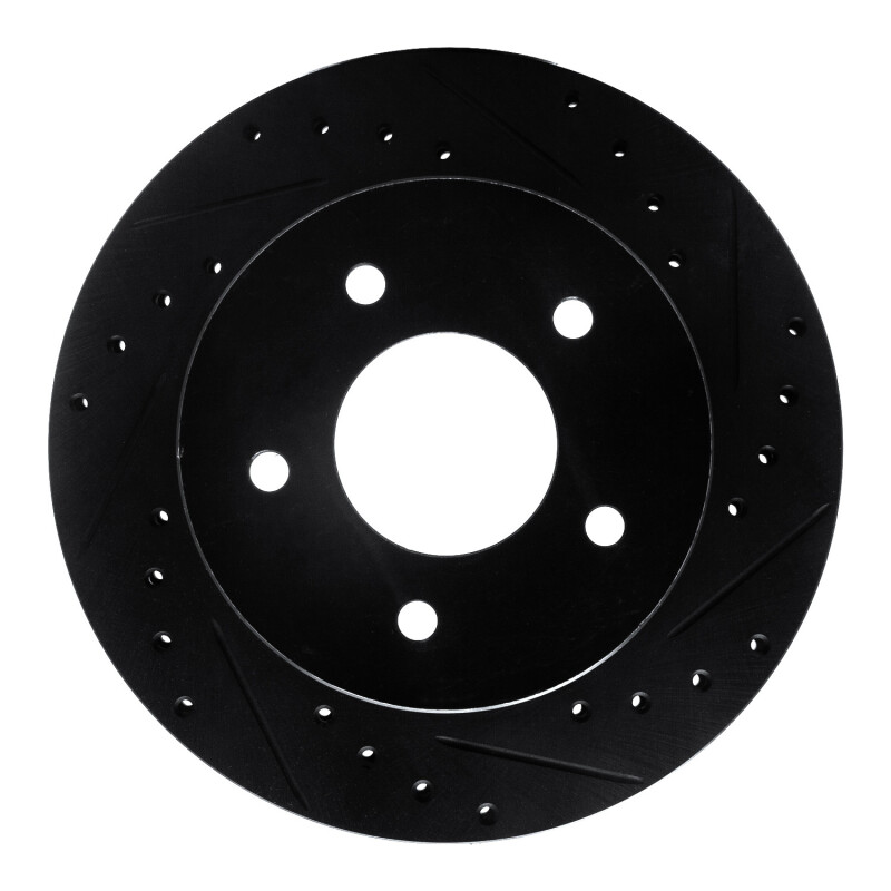 R1 90-02 Chevrolet ASTRO Front Right Drilled & Slotted Black Brake Rotor