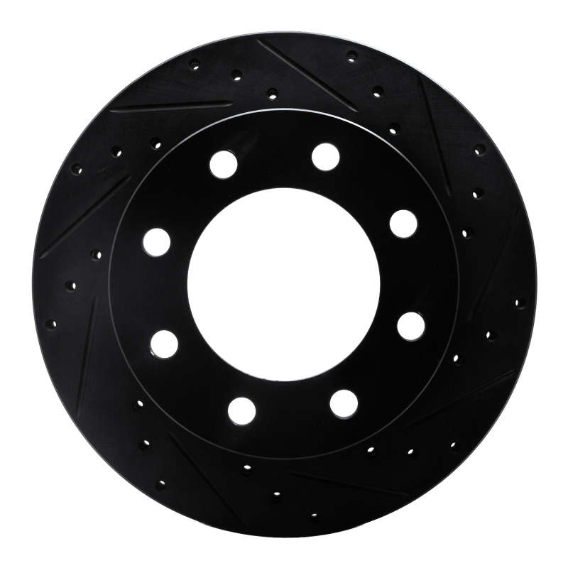 R1 99-20 Cadillac DeVille Front Right Drilled & Slotted Black Brake Rotor