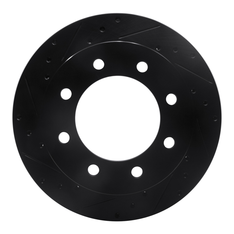 R1 99-20 Chevrolet Silverado 2500 Rear Left Drilled & Slotted Black Brake Rotor