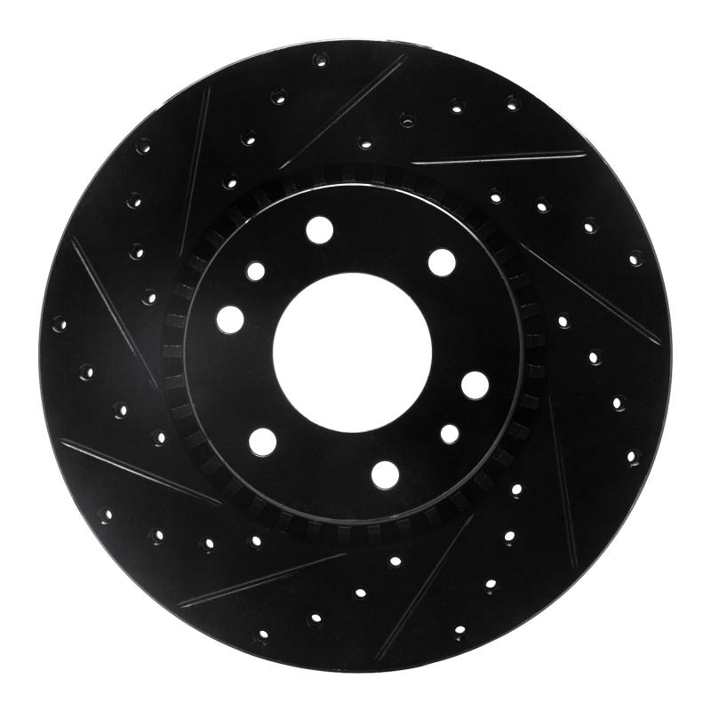 R1 02-09 Buick Rainier Front Left Drilled & Slotted Black Brake Rotor