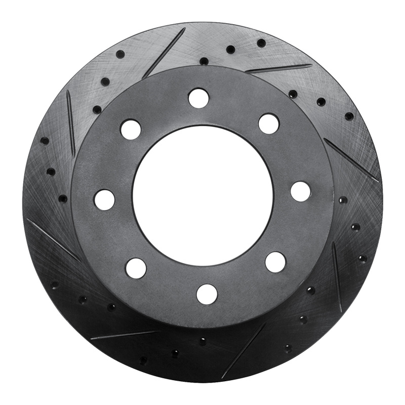 R1 03-05 Chevrolet Silverado 1500 Rear Left Drilled & Slotted Black Brake Rotor