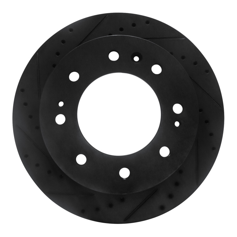 R1 11-25 Chevrolet Suburban 3500 HD Front Left Drilled & Slotted Black Brake Rotor