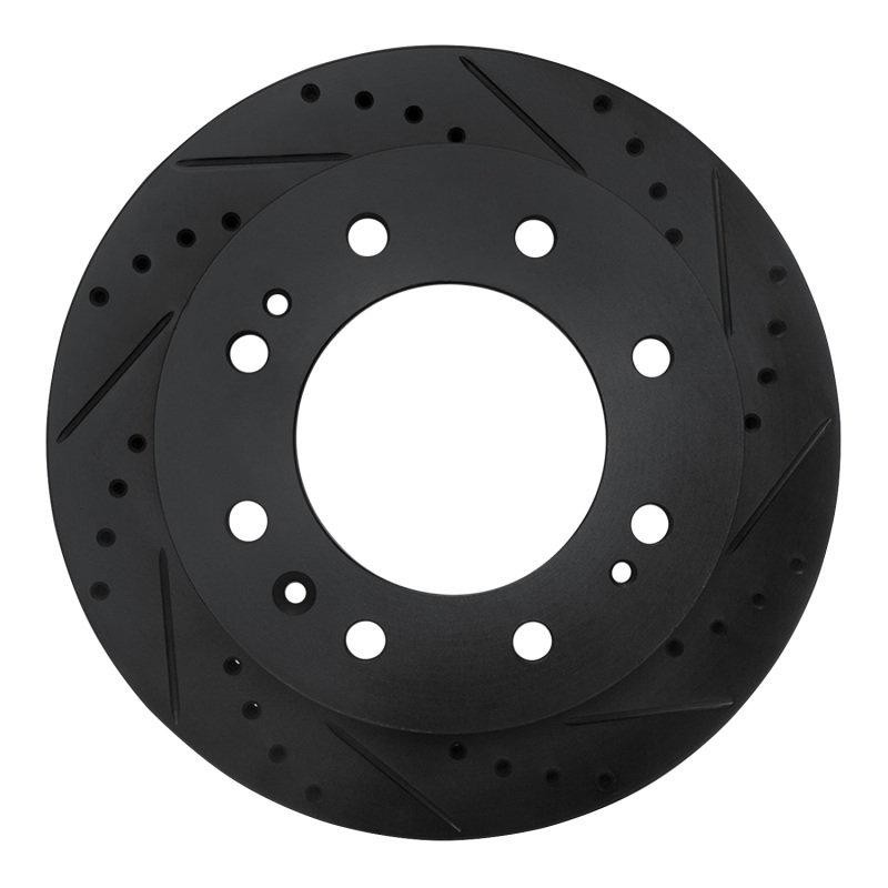 R1 11-25 Chevrolet Silverado 3500 HD Front Right Drilled & Slotted Black Brake Rotor