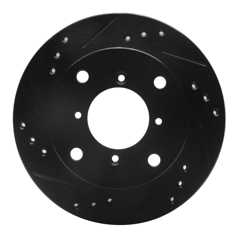 R1 89-01 Chevrolet Metro Front Left Drilled & Slotted Black Brake Rotor