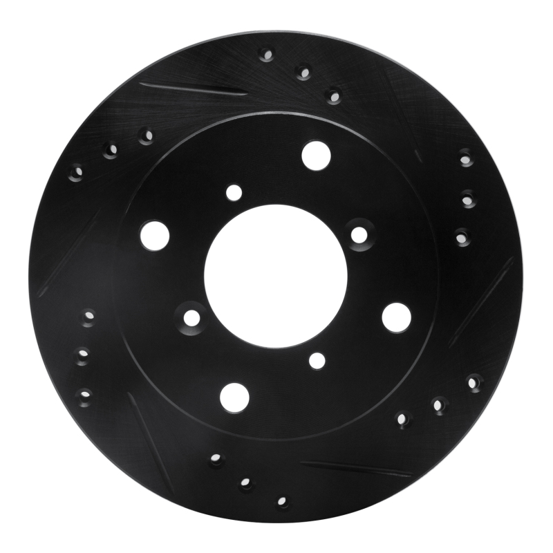 R1 89-01 Chevrolet Metro Front Right Drilled & Slotted Black Brake Rotor