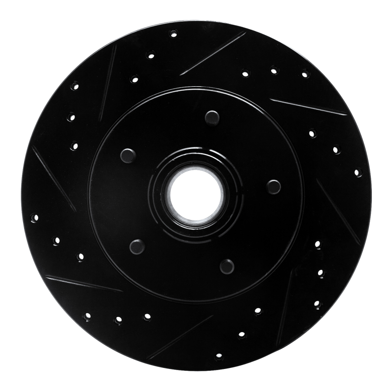 R1 91-96 Buick COMMERCIAL CHASSIS Front Left Drilled & Slotted Black Brake Rotor