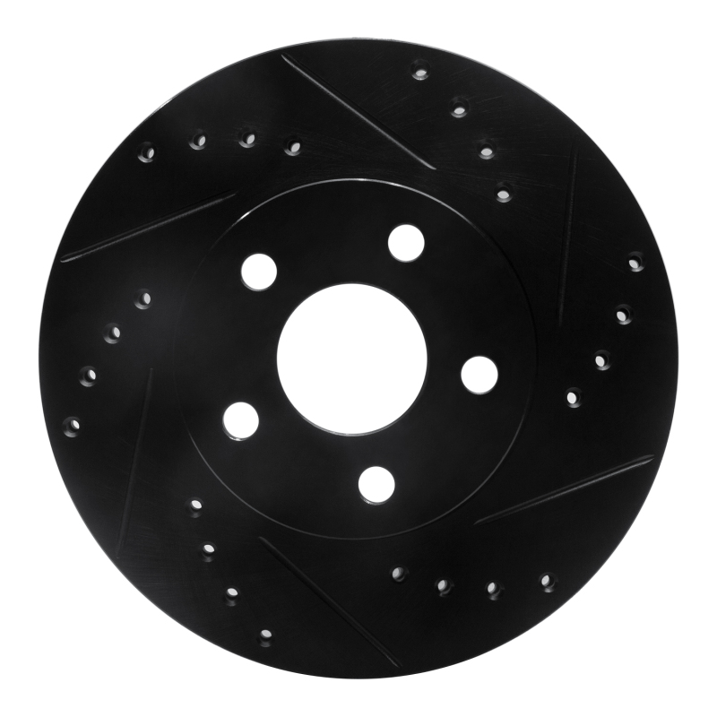 R1 90-05 Buick Skylark Front Right Drilled & Slotted Black Brake Rotor