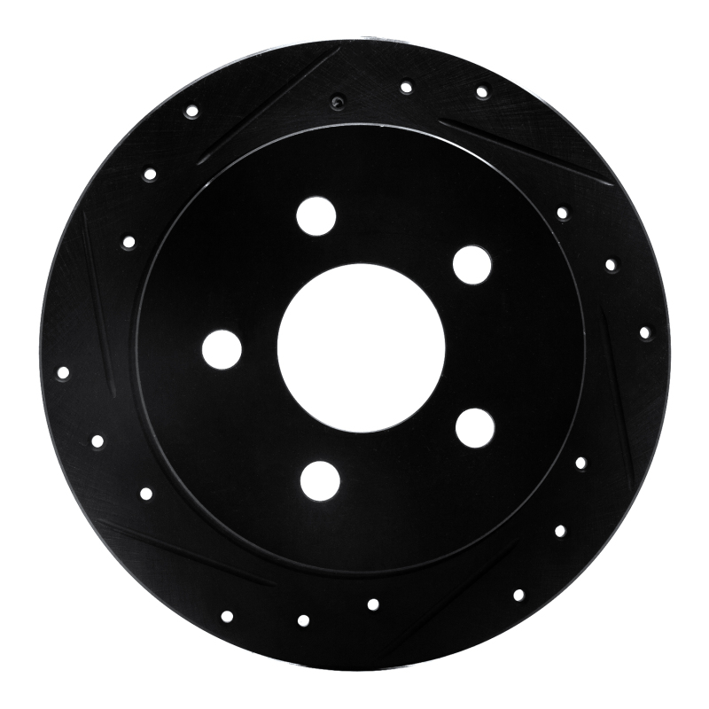 R1 97-05 Buick Century Rear Left Drilled & Slotted Black Brake Rotor