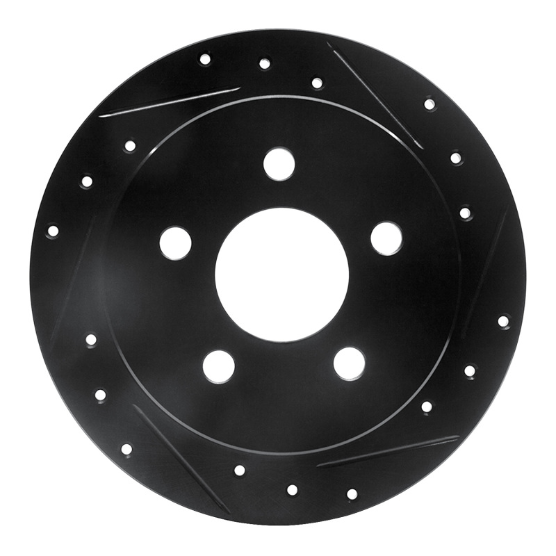 R1 97-05 Buick Century Rear Right Drilled & Slotted Black Brake Rotor