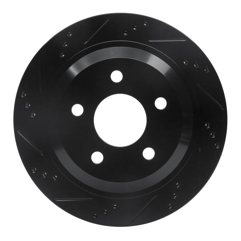 R1 98-02 Chevrolet Camaro Rear Left Drilled & Slotted Black Brake Rotor
