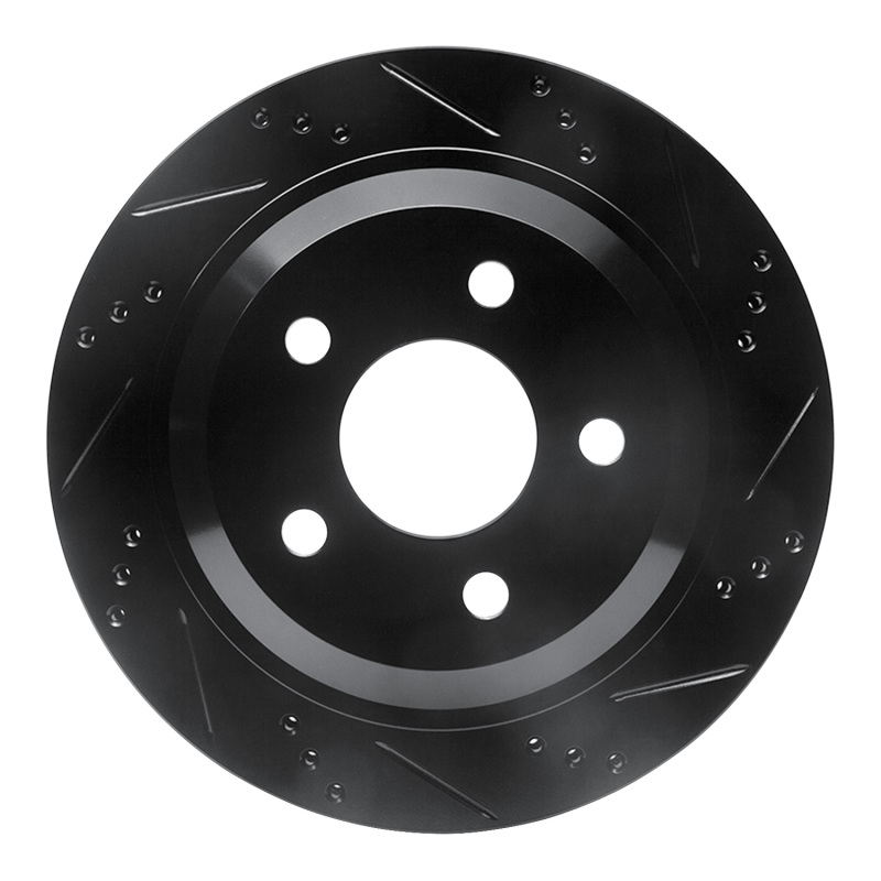 R1 98-02 Chevrolet Camaro Rear Right Drilled & Slotted Black Brake Rotor