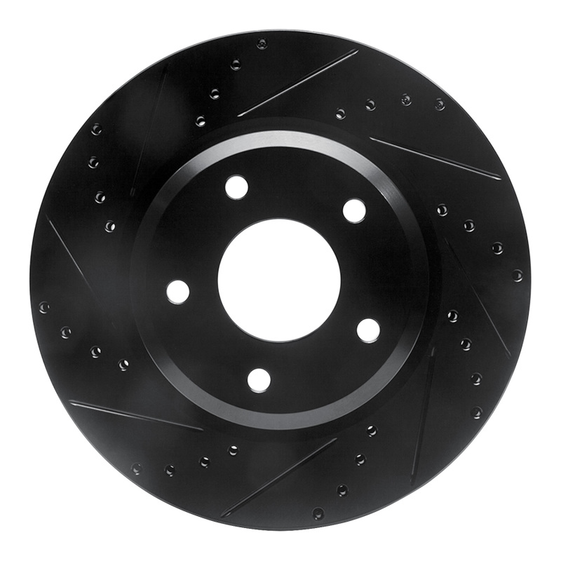 R1 05-06 Pontiac GTO Front Left Drilled & Slotted Black Brake Rotor