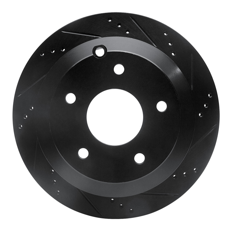 R1 05-06 Pontiac GTO Rear Right Drilled & Slotted Black Brake Rotor