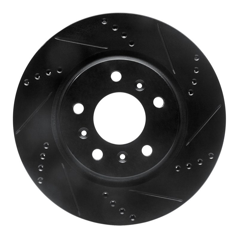 R1 04-09 Buick LaCrosse Front Right Drilled & Slotted Black Brake Rotor