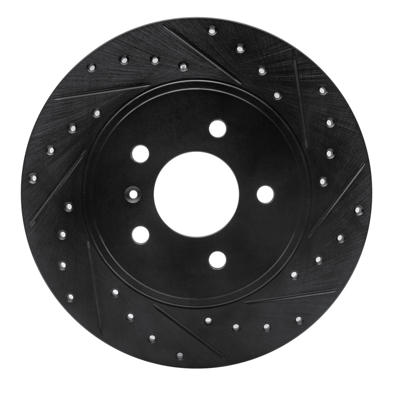 R1 05-05 Buick Terraza Rear Right Drilled & Slotted Black Brake Rotor