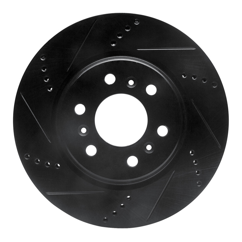 R1 06-09 Buick Terraza Front Left Drilled & Slotted Black Brake Rotor