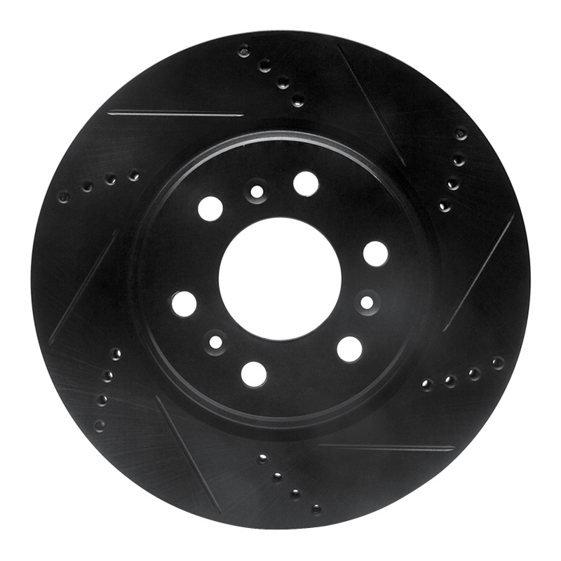 R1 06-09 Buick Terraza Front Right Drilled & Slotted Black Brake Rotor